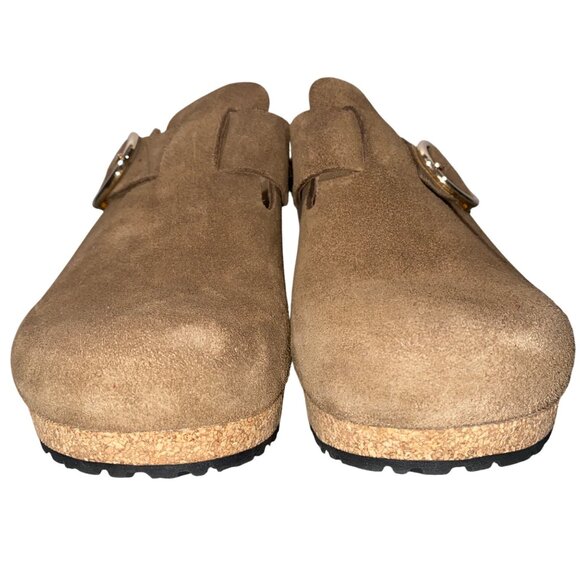 Papillio By Birkenstock Fanny Clog Brown Suede shoes Wedge Size 7 retro boho - Picture 3 of 10